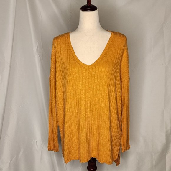 Urban Outfitters Out from Under Mustard Yellow Oversized Sweater Size S - Picture 2 of 8